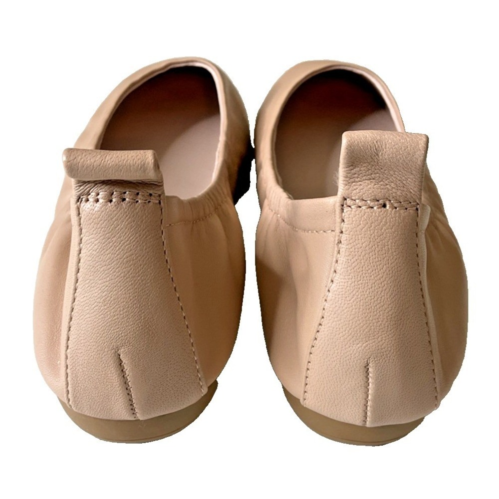 Nine West Leather Slip On Greige Ballerina Preppy Round Toe Flats Cottagecore 7M - Picture 5 of 9